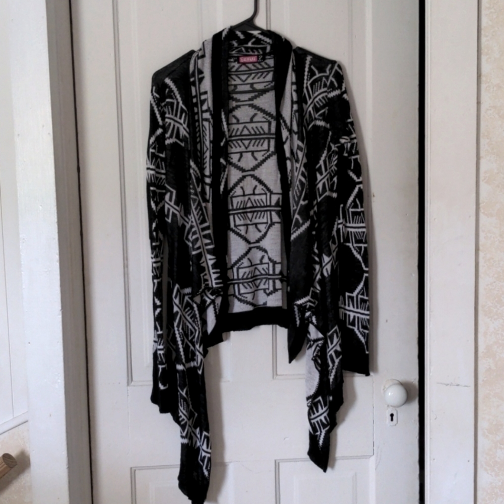 Black and white sweater cardigan